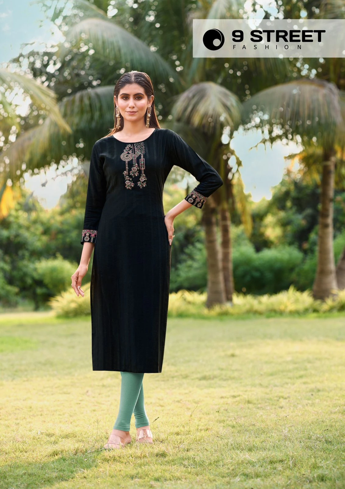 9Street Fashion Aaradhya Rayon Weaving Wholesale Kurtis Catalog — Wholesale Kurtis, MPA wholesale from Surat - Gallery Image 6